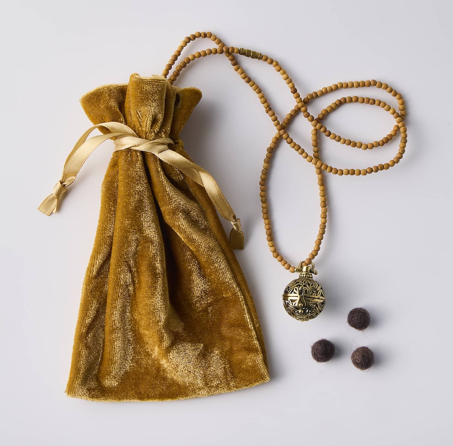 Unscented Pendant and Sandalwood Necklace