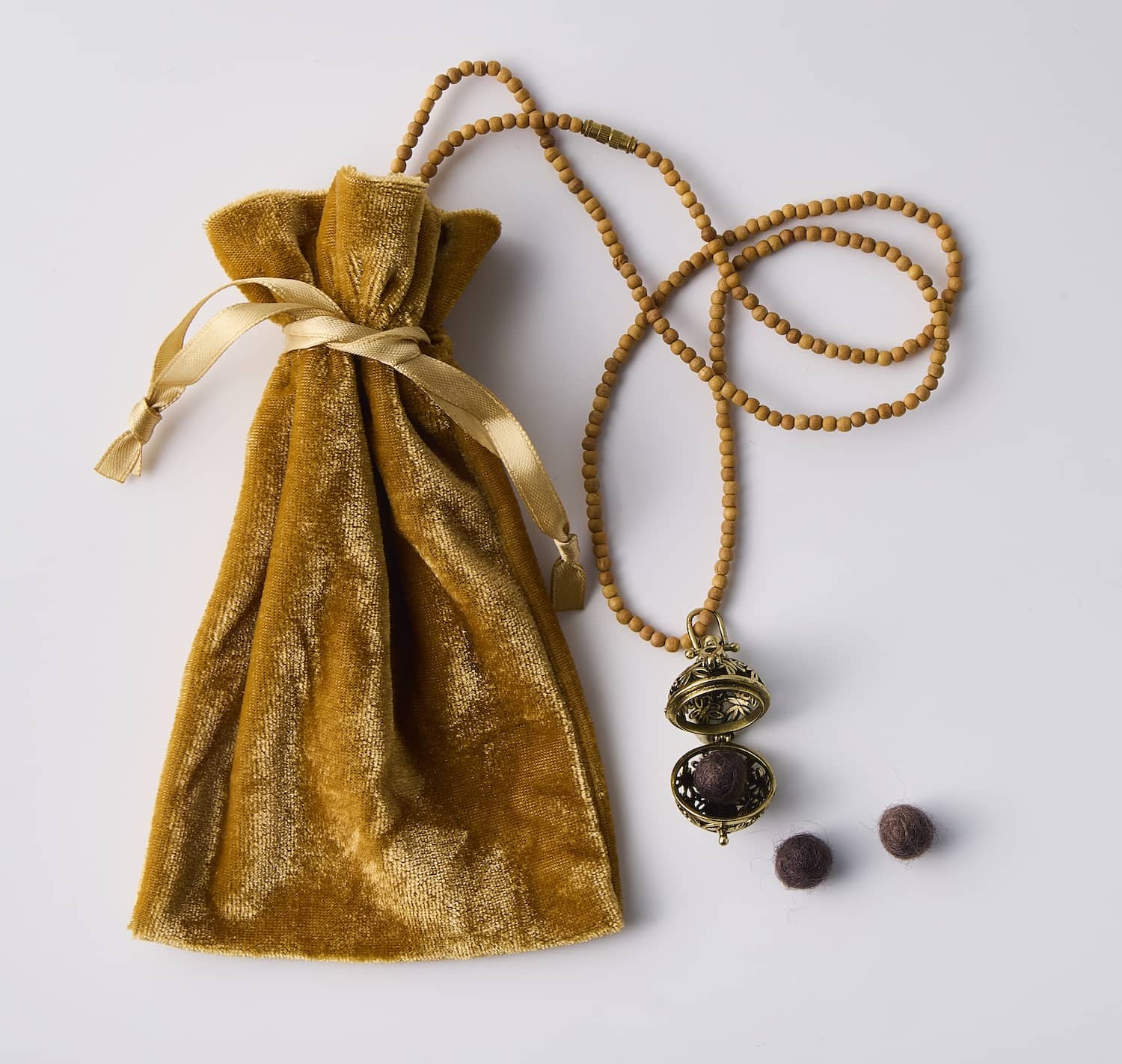 Unscented Pendant and Sandalwood Necklace